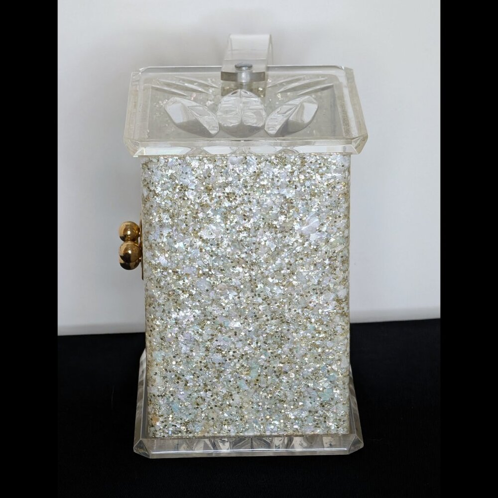 Amazing CHARLES KAHN Confetti Lucite Box Purse from the 1950s, VG-EX Cond - Picture 5 of 11